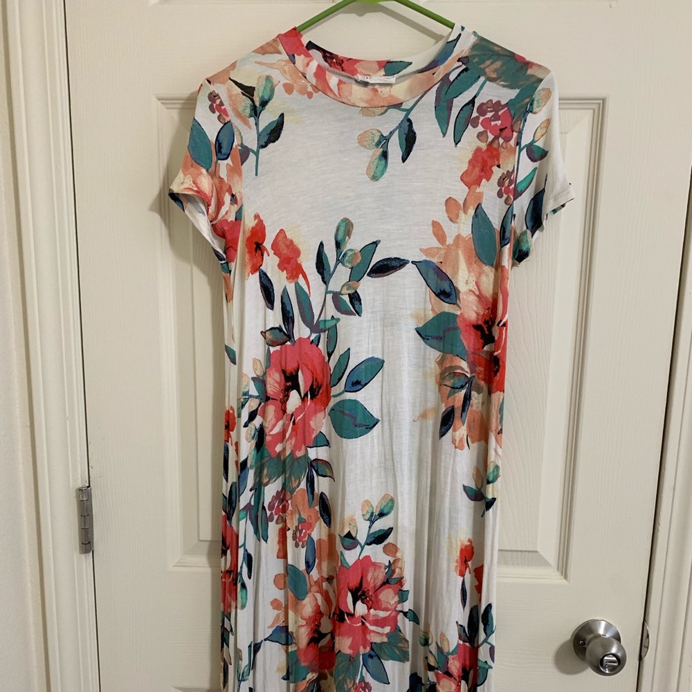 Floral Midi T-Shirt Dress
